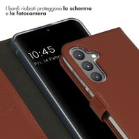 Selencia Cover a libro in vera pelle Samsung Galaxy S24 Plus - Marrone chiaro