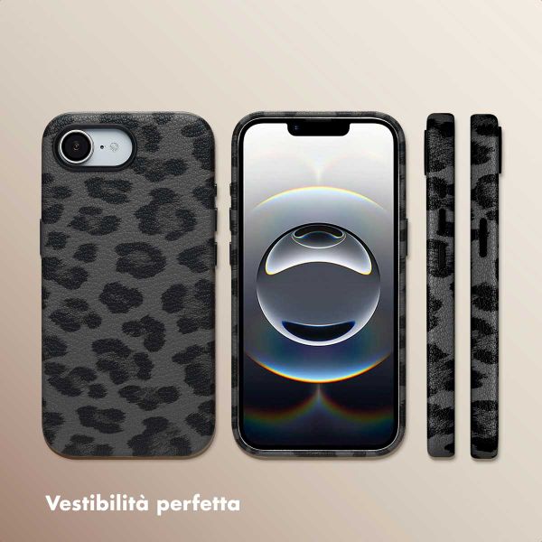Selencia Cover Sabi Stampa pantera con MagSafe Apple iPhone 17e / 16e - Midnight Black