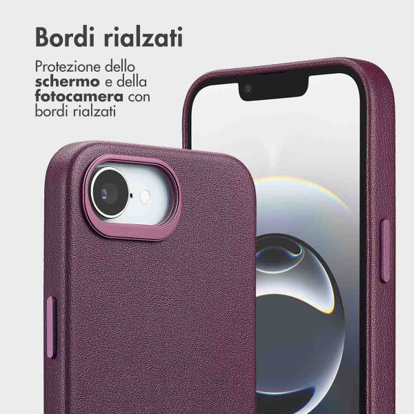 Accezz Cover in pelle 2 in 1 con MagSafe Apple iPhone 17e / 16e - Heath Purple