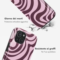 Selencia Cover posteriore Vivid con MagSafe Apple iPhone 15 - Wavy Swirl Pink Plum