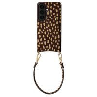 Selencia Nova cover posteriore in vera pelle con portacarte Samsung Galaxy S25 - Fawn Chic