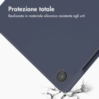Accezz Cover a libro in silicone Smart Samsung Galaxy Tab A11 Plus / A9 Plus - Blu scuro