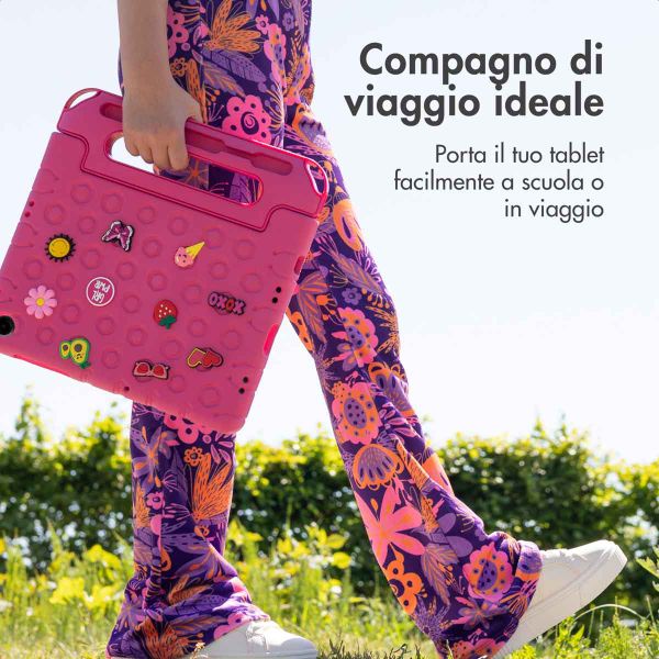 imoshion Cover per tablet a prova di bambino con bambole rimovibili Samsung Galaxy Tab A11 Plus / A9 Plus - Rosa