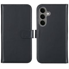 Selencia Cover a libro in vera pelle Samsung Galaxy S25 - Nero