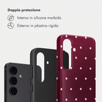 Selencia Cover Posteriore Vivid Samsung Galaxy S24 - Happy Dots Burgundy