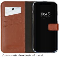 Selencia Cover a libro in vera pelle Apple iPhone 14 - Marrone chiaro