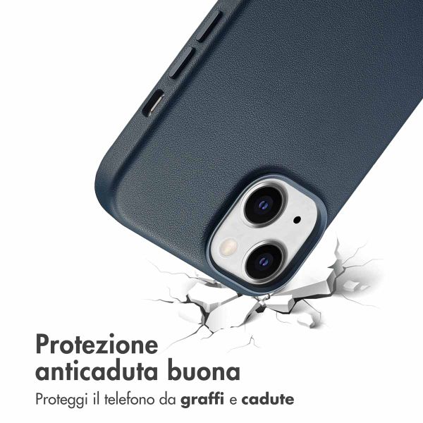Accezz Cover in Pelle con MagSafe Apple iPhone 14 - Nightfall Blue