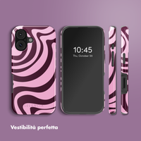 Selencia Cover posteriore Vivid con MagSafe Apple iPhone 17 - Wavy Swirl Pink Plum