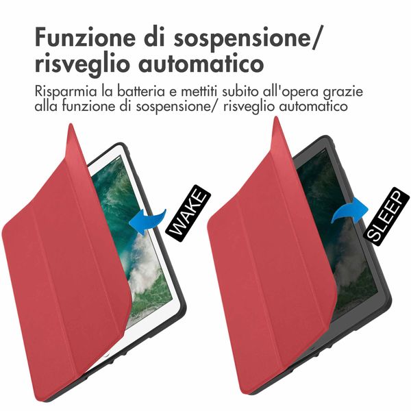 imoshion Cover a libro Trifold Apple iPad 6 (2018) 9.7 pollici / iPad 5 (2017) 9.7 pollici / Air 2 (2014)/Air 1 (2013) - Rosso