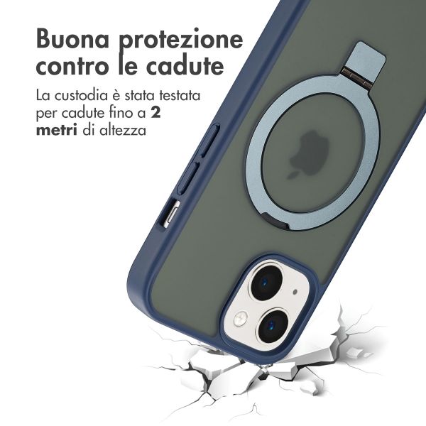 Accezz Cover con anello e supporto con MagSafe Apple iPhone 15 - Blu