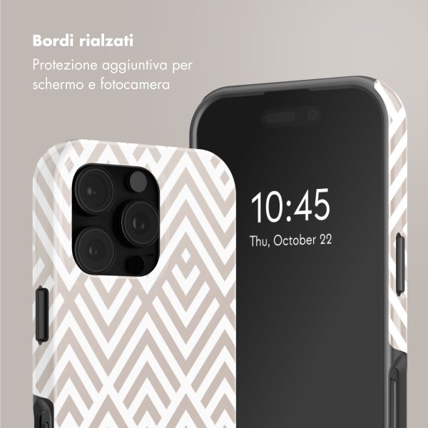 Selencia Cover posteriore Vivid con MagSafe Apple iPhone 16 Pro Max - Beige Zigzag
