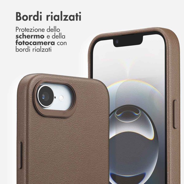 Accezz Cover in Pelle con MagSafe Apple iPhone 17e / 16e - Marrone caffè