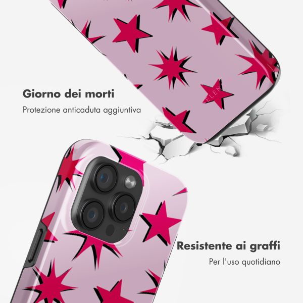 Selencia Cover posteriore Vivid con MagSafe Apple iPhone 15 Pro - Stars Rubine Red Light Pink