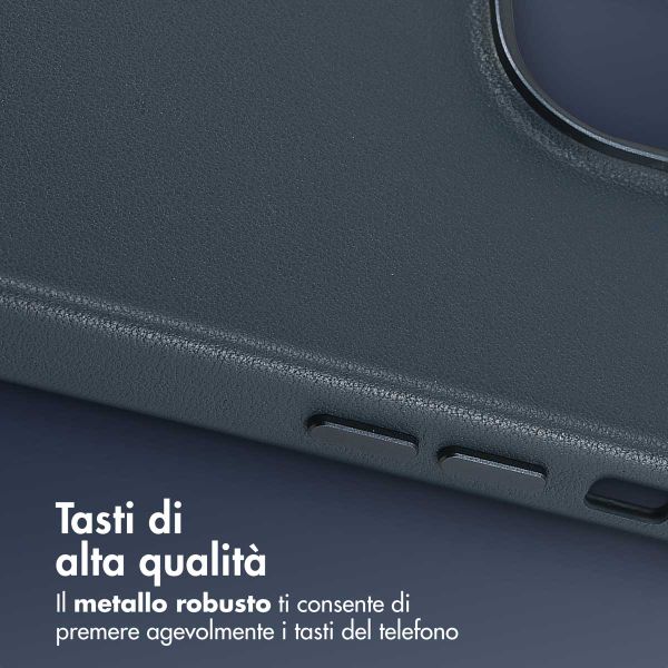Accezz Cover in Pelle con MagSafe Apple iPhone 14 Pro Max - Nightfall Blue