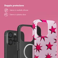 Selencia Cover posteriore Vivid con MagSafe Apple iPhone 15 Pro - Stars Rubine Red Light Pink