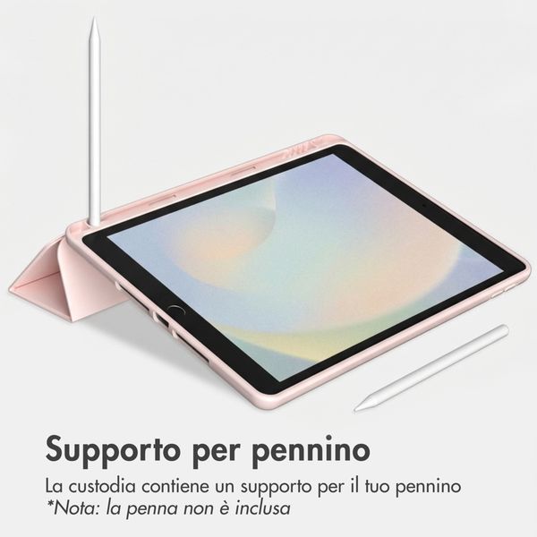 Accezz Cover a libro in silicone Smart Apple iPad 9 (2021) 10.2 pollici / iPad 8 (2020) 10.2 pollici / iPad 7 (2019) 10.2 pollici - Rosa