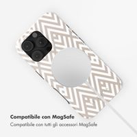 Selencia Cover posteriore Vivid con MagSafe Apple iPhone 16 Pro Max - Beige Zigzag