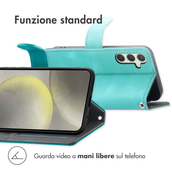 imoshion Cover a libro con Cordino Samsung Galaxy S25 Plus - Turchese