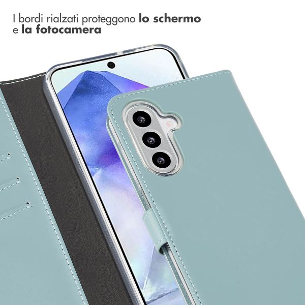 Selencia Cover a libro in vera pelle Samsung Galaxy A26 - Air Blue