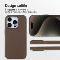 Accezz Cover in Pelle con MagSafe Apple iPhone 15 Pro - Marrone caffè
