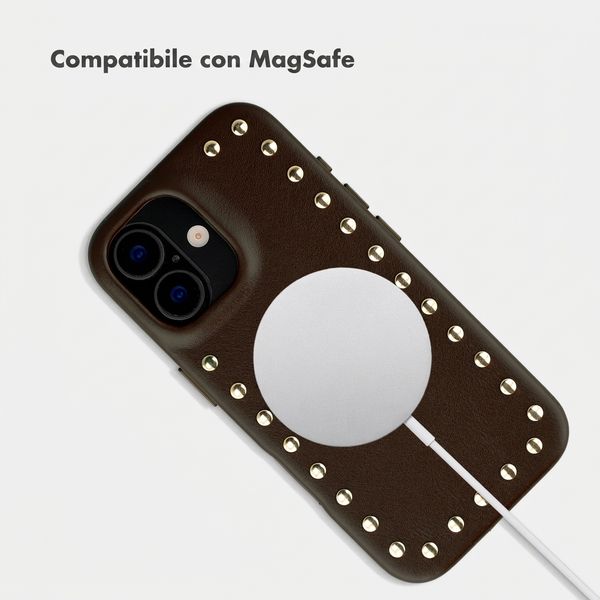 Selencia Cover posteriore Studs con MagSafe Apple iPhone 16 - Cacao Crush