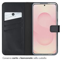 Selencia Cover a libro in vera pelle Samsung Galaxy S25 Edge - Nero