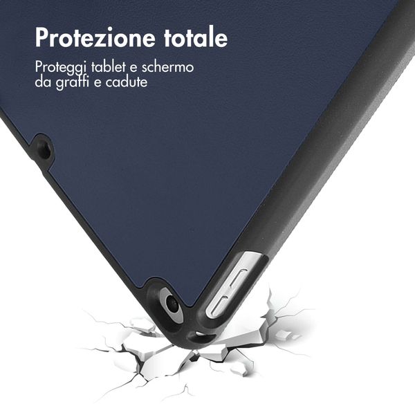 imoshion Cover a libro Trifold Apple iPad 6 (2018) 9.7 pollici / iPad 5 (2017) 9.7 pollici / Air 2 (2014)/Air 1 (2013) - Blu scuro