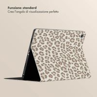 Selencia Libreria Sabi con stampa leopardata Samsung Galaxy Tab A9 Plus - Soft Ivory