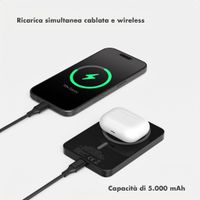 Selencia Vivid Powerbank 5.000 mAh - MagSafe e Qi - Nero / Vintage Peony