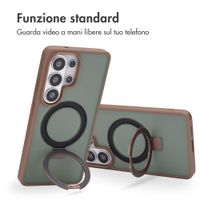 Accezz Cover con anello e supporto con MagSafe Samsung Galaxy S26 Ultra - Marrone