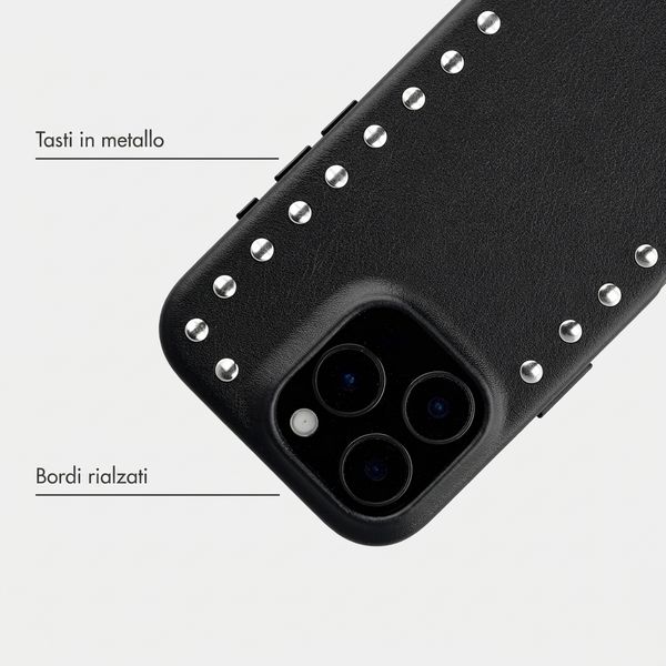 Selencia Cover posteriore Studs con MagSafe Apple iPhone 16 Pro - Velvet Black