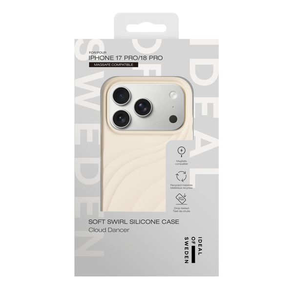 iDeal of Sweden Custodia Soft Swirl Silicone MagSafe Apple iPhone 17 Pro - Cloud Dancer