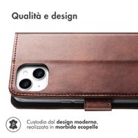imoshion Cover a libro di Lusso Apple iPhone 14 / 13 - Marrone scuro