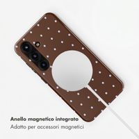 Selencia Cover posteriore Vivid con MagSafe Samsung Galaxy S25 - Happy Dots Chocolate