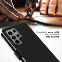 Selencia Cover a libro in vera pelle Samsung Galaxy S24 Ultra - Nero