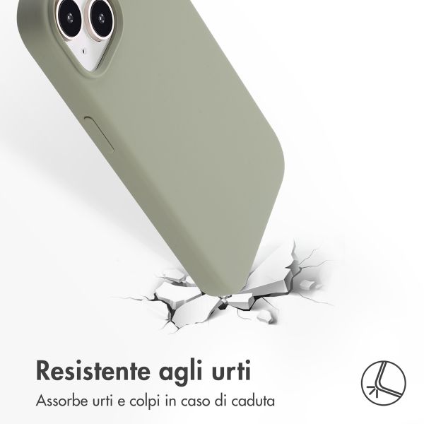 Accezz Cover in silicone liquido con MagSafe Apple iPhone 15 - Cooper Green