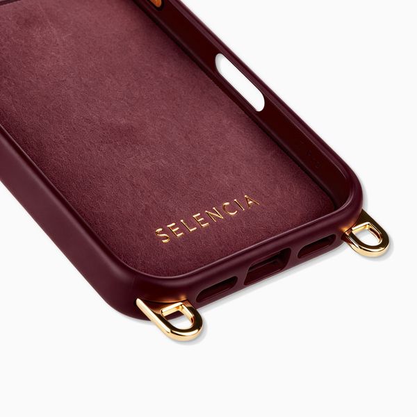 Selencia Cover posteriore Rivièra con MagSafe con ganci rimovibili Apple iPhone 17 Pro - Bold Burgundy