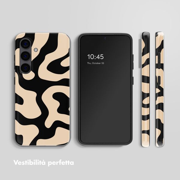 Selencia Cover posteriore Vivid con MagSafe Samsung Galaxy S24 - Art Wave Black