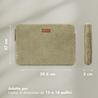 Selencia Cover Teddy per laptop 15-16 pollici - Laptopsleeve - Sage Green