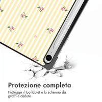 imoshion Cover Trifold Design Samsung Galaxy Tab S9 11.0 pollici / S10 Lite / S10 FE / S9 FE 10.9 pollici - Garden Stripes
