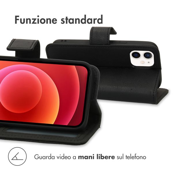 imoshion Cover a libro di Lusso Apple iPhone 12 Mini - Nero