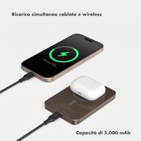Selencia Vivid Powerbank 5.000 mAh - MagSafe e Qi - Desert Gold / Wavy Swirl Pink Plum