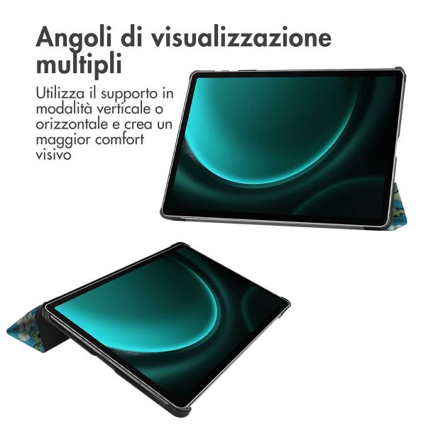 imoshion Cover Trifold Design Samsung Galaxy Tab S10 Plus / Tab S9 FE Plus / Tab S9 Plus - Green Plant