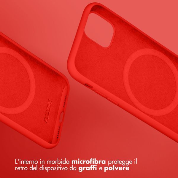 Accezz Cover in silicone liquido con MagSafe Apple iPhone 15 Plus - Rosso