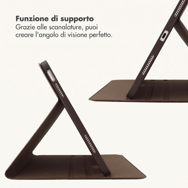 Selencia Custodia a libro Croco Apple iPad 11 (2025) 11 pollici A16 / iPad 10 (2022) 10.9 pollici - Choco Brown