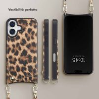 Selencia Cover per telefono Nova con cordino e portacarte Apple iPhone 16 - Leopard