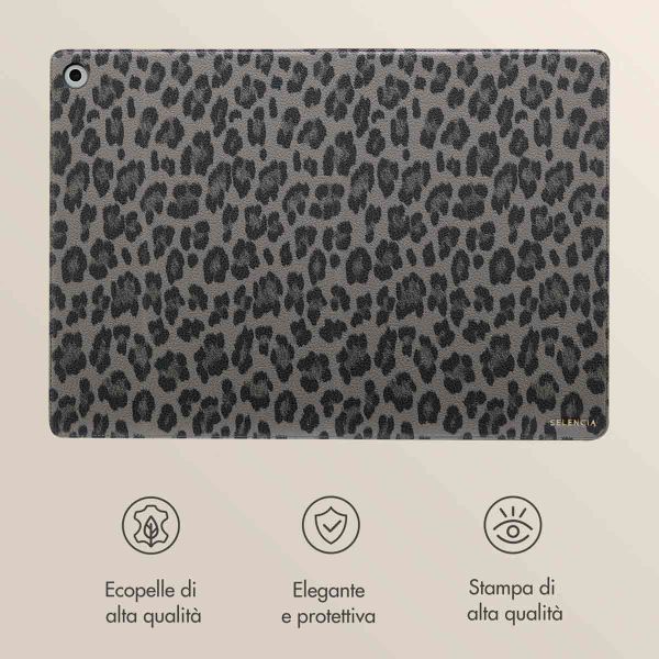 Selencia Libreria Sabi con stampa leopardata Samsung Galaxy Tab A9 Plus - Midnight Black