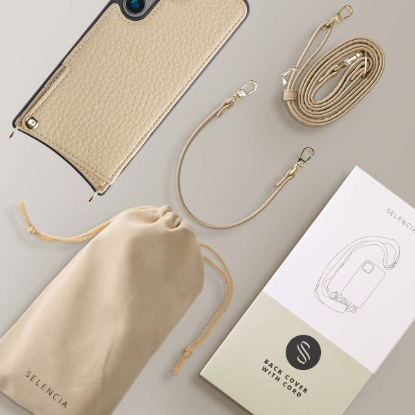 Selencia Cover per telefono Nova con cordino e portacarte Samsung Galaxy S24 - Beige