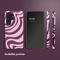 Selencia Cover posteriore Vivid con MagSafe Samsung Galaxy S26 Ultra - Wavy Swirl Pink Plum