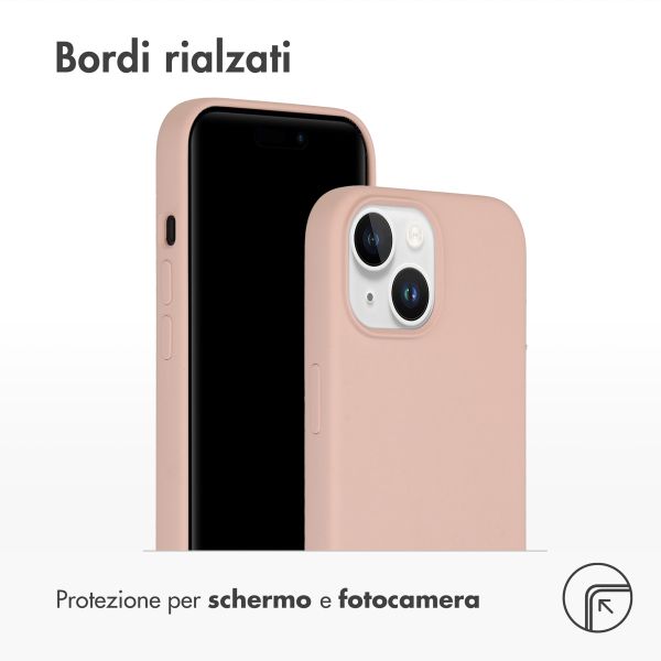 Accezz Cover in silicone liquido con MagSafe Apple iPhone 15 - Rosa